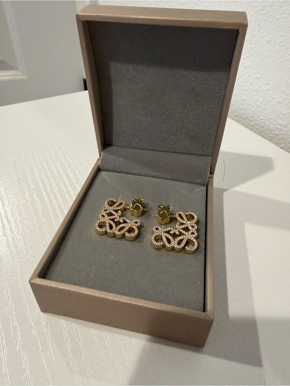Gold Tone Decorative Knot Stud Earrings